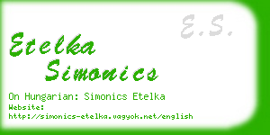 etelka simonics business card